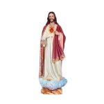 彩绘木雕-耶稣圣心（Sacred Heart of Jesus）-多尺寸