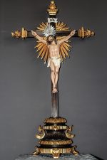 彩绘木雕-金色十字架上的受难基督（Christ in Agony Golden Cross）-多尺寸 - 图片 2