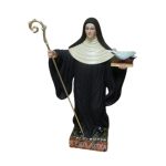 彩绘木雕-圣思嘉（Saint Scholastica）-多尺寸