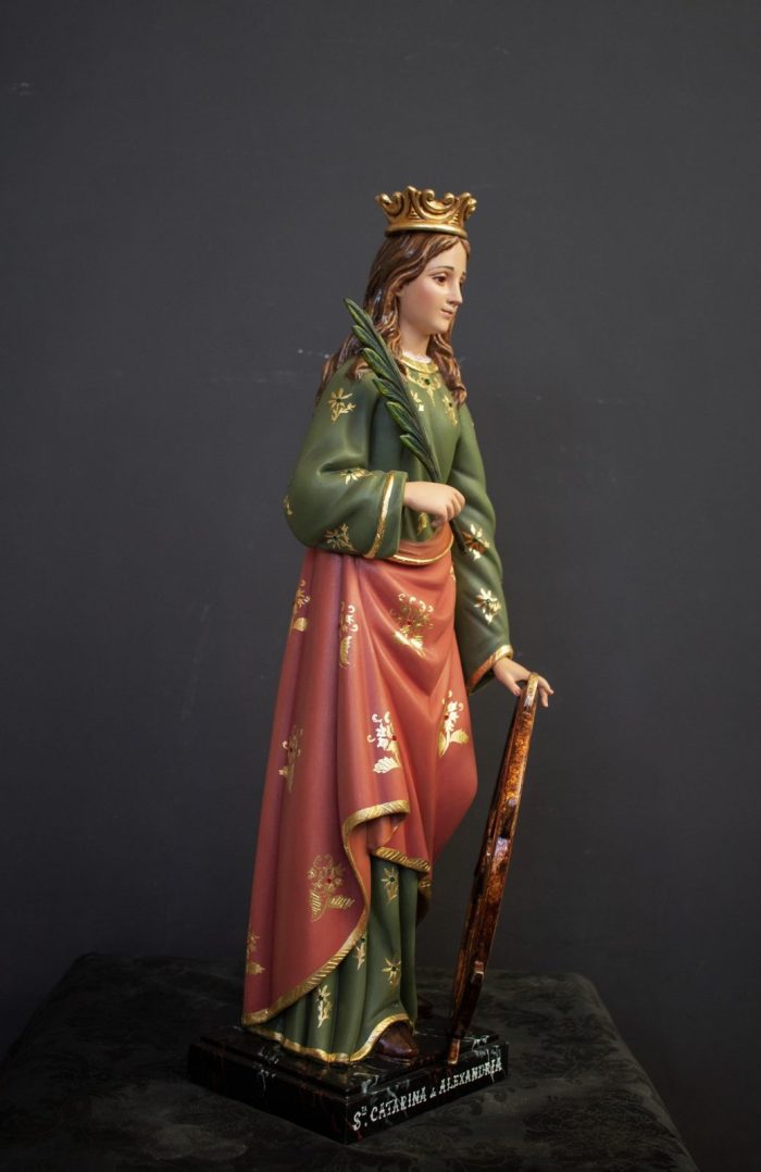 彩绘木雕-圣亚历山大的加大利纳（St. Catherine of
  Alexandria）-多尺寸 - 图片 3