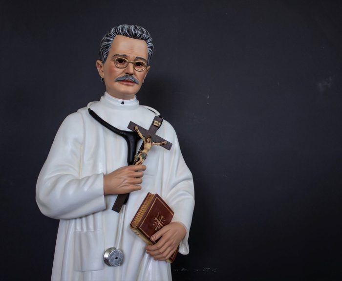 彩绘木雕-圣若瑟·莫斯卡蒂（Saint Joseph Moscati）-多尺寸 - 图片 3