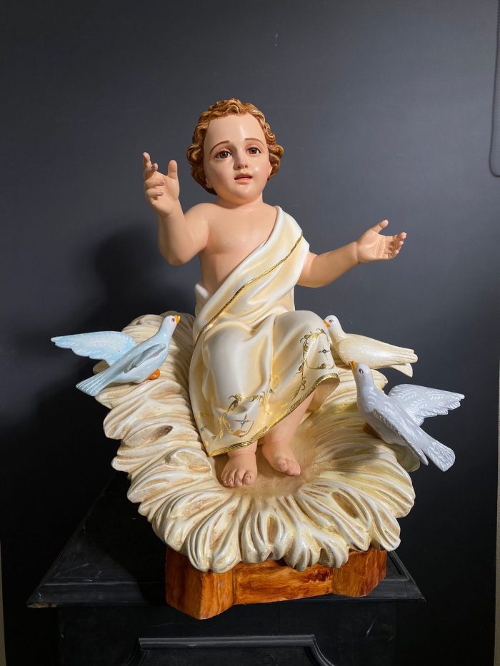 彩绘木雕-马槽中的圣婴耶稣（Baby Jesus in the Manger）-多尺寸 - 图片 2