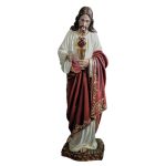 彩绘木雕-耶稣圣心（Sacred Heart of Jesus）-多尺寸