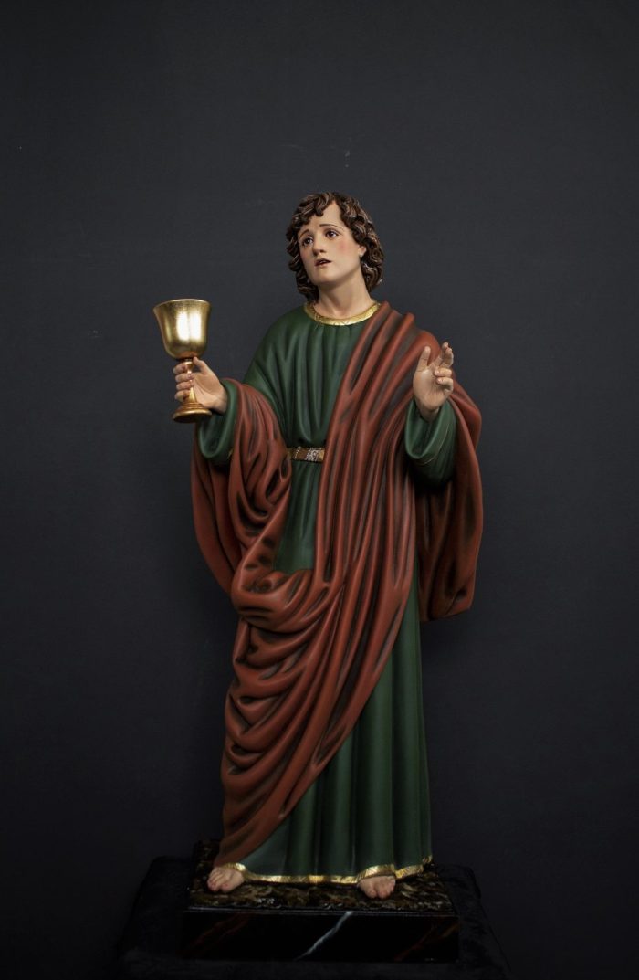 彩绘木雕-圣若望宗徒（St. John the Evangelist）-多尺寸 - 图片 3