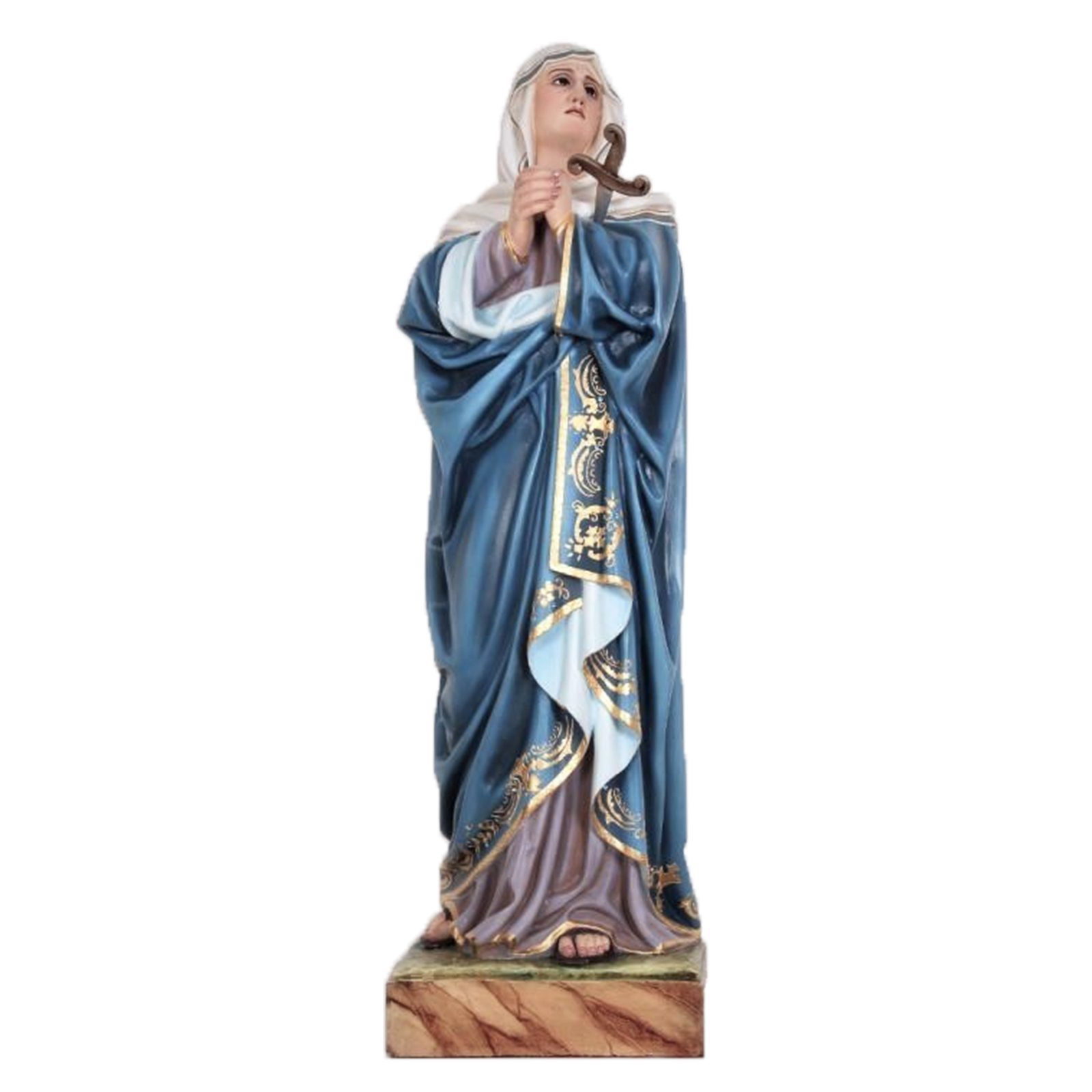IC02STP129 彩绘木雕-加尔瓦略山痛苦圣母(Our Lady of Sorrows “Calvary”)-多尺寸 - 图片 1