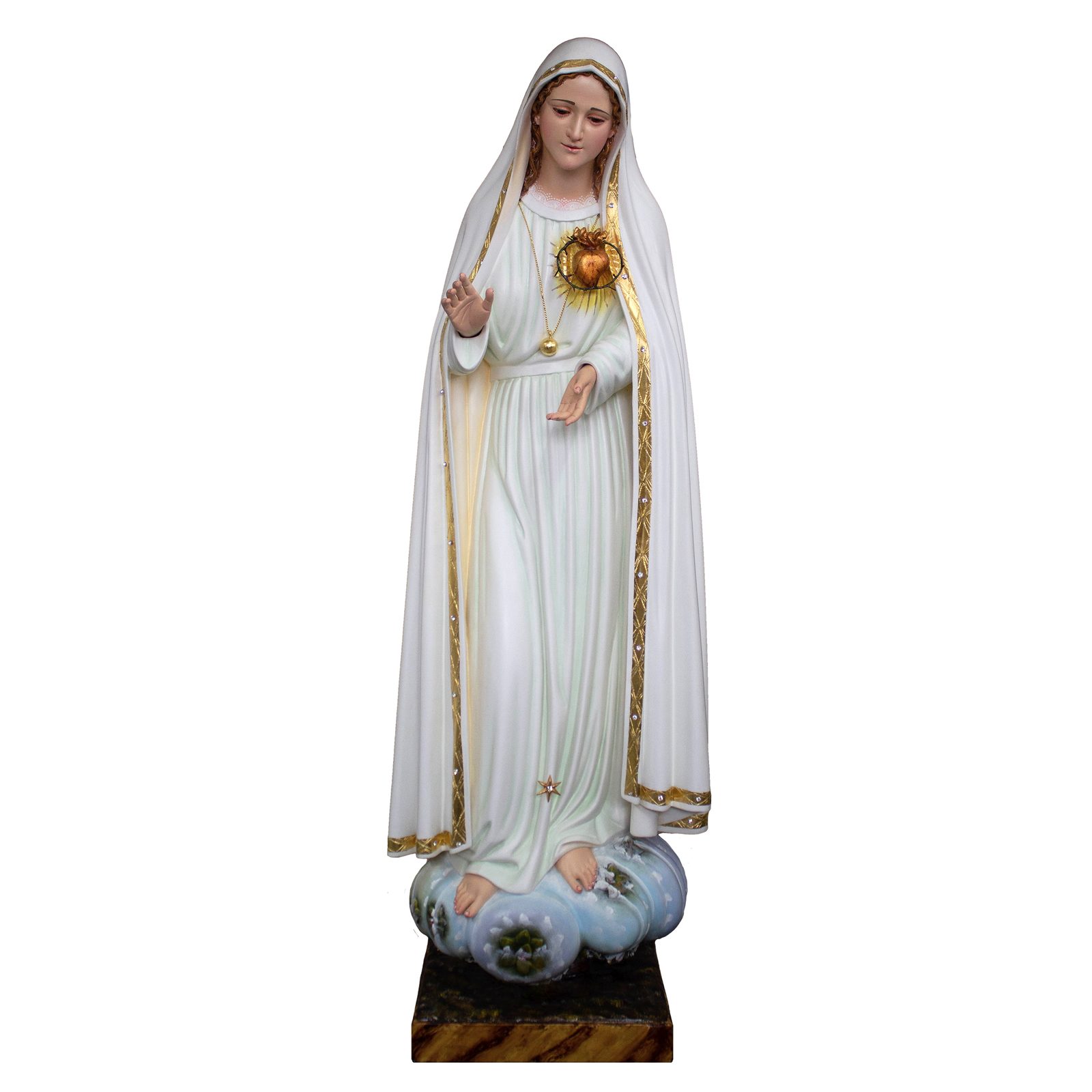IC02STP055 彩绘木雕-圣母圣心(Sacred Heart of Mary)-多尺寸 - 图片 1