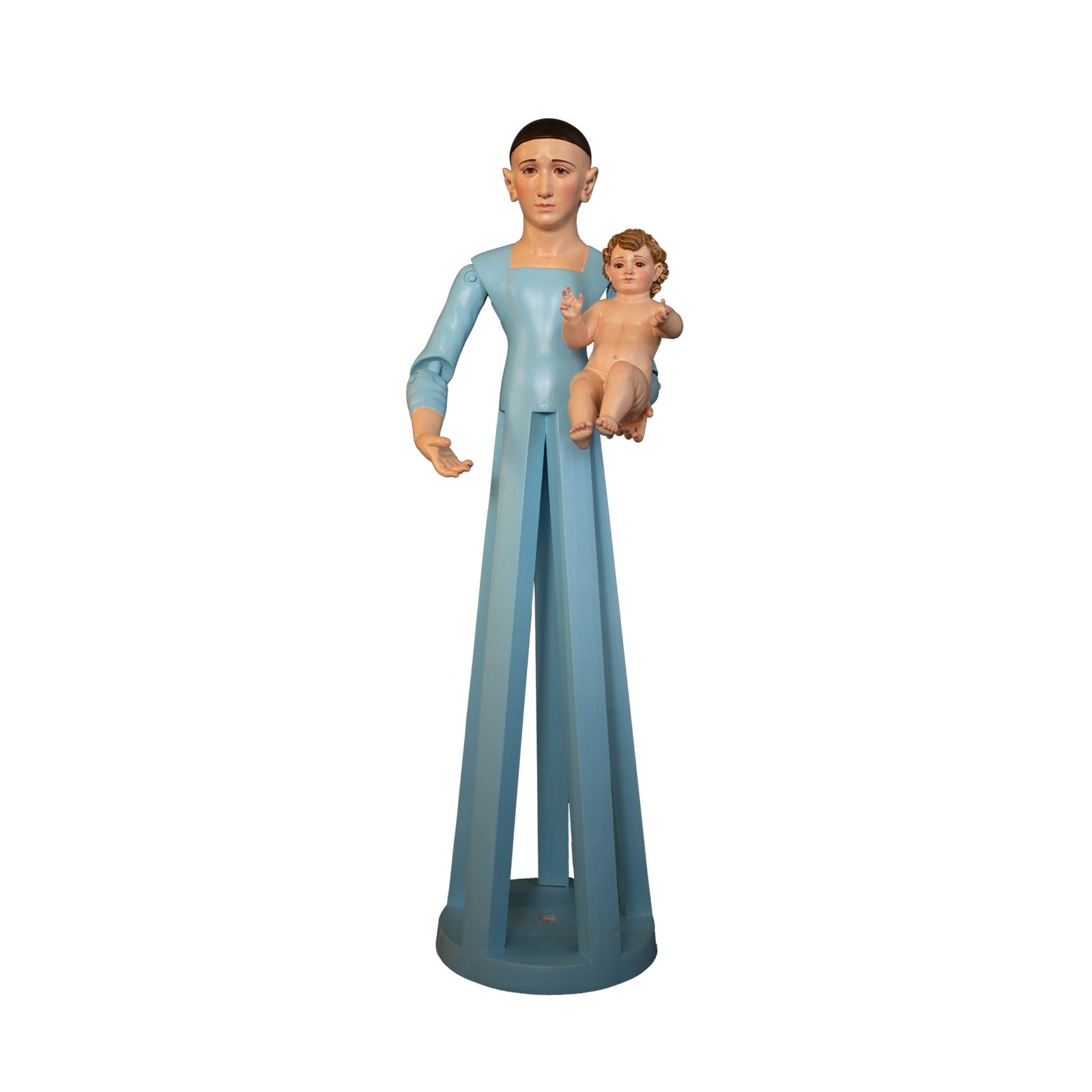 IC02STP218 彩绘木雕-支架式罗卡圣母与圣婴(Roca in Varas with Boy)-多尺寸 - 图片 1