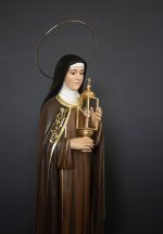 彩绘木雕-圣嘉勒（Saint Clare）-多尺寸 - 图片 2