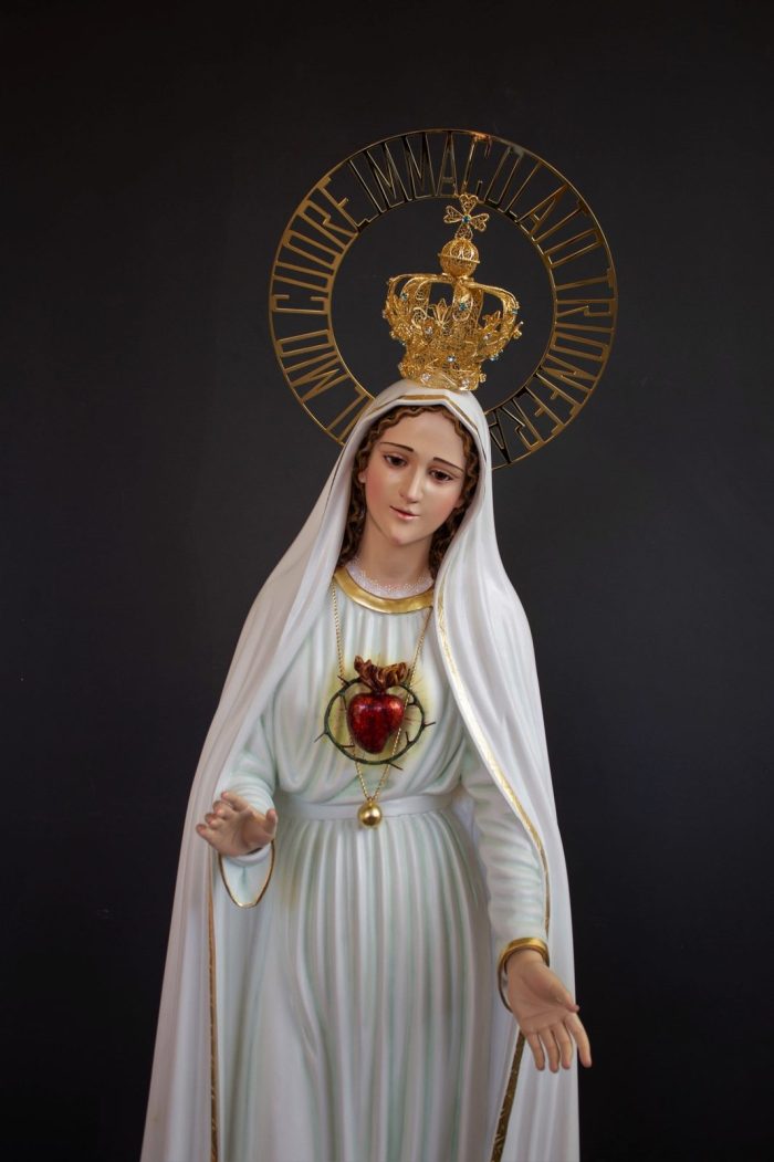 彩绘木雕-圣母圣心（Sacred Heart of Mary）-多尺寸 - 图片 2