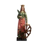 彩绘木雕-圣亚历山大的加大利纳（St. Catherine of
  Alexandria）-多尺寸