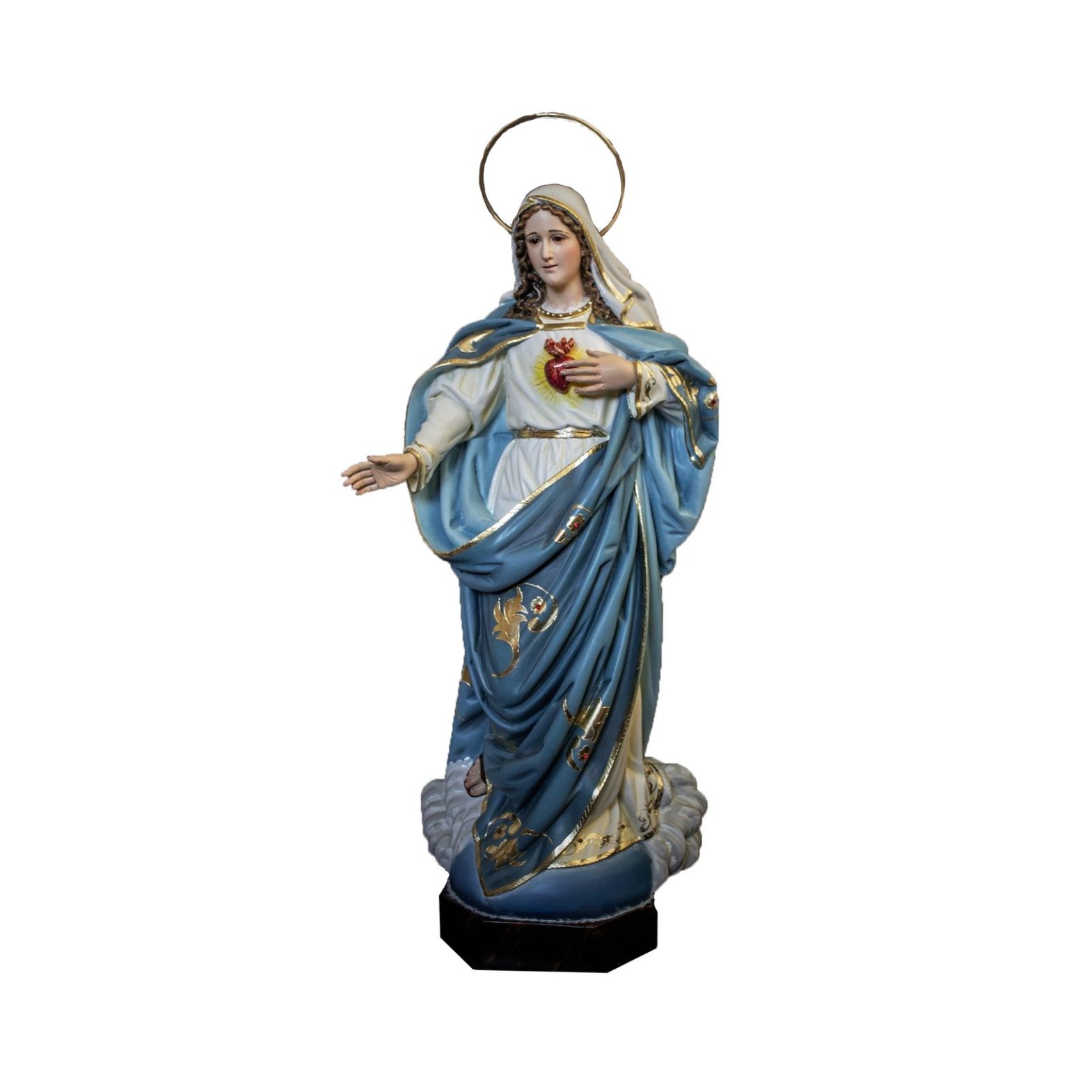 彩绘木雕-圣母圣心（Sacred Heart of Mary）-多尺寸