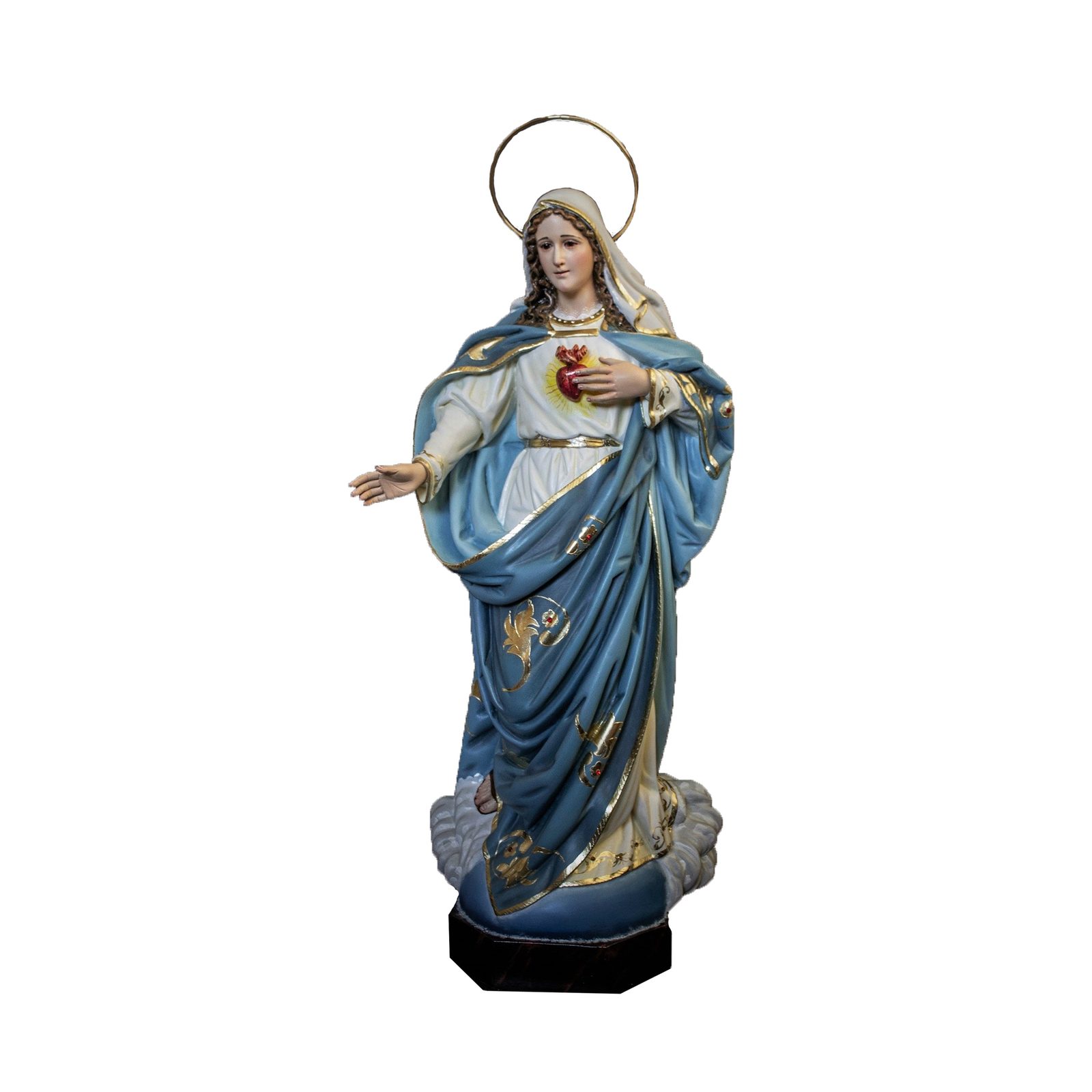 IC02STP046 彩绘木雕-圣母圣心(Sacred Heart of Mary)-多尺寸 - 图片 1