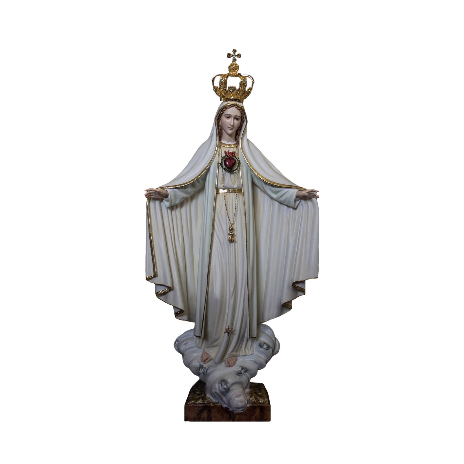 IC02STP050 彩绘木雕-圣母圣心(Sacred Heart of Mary)-多尺寸 - 图片 1