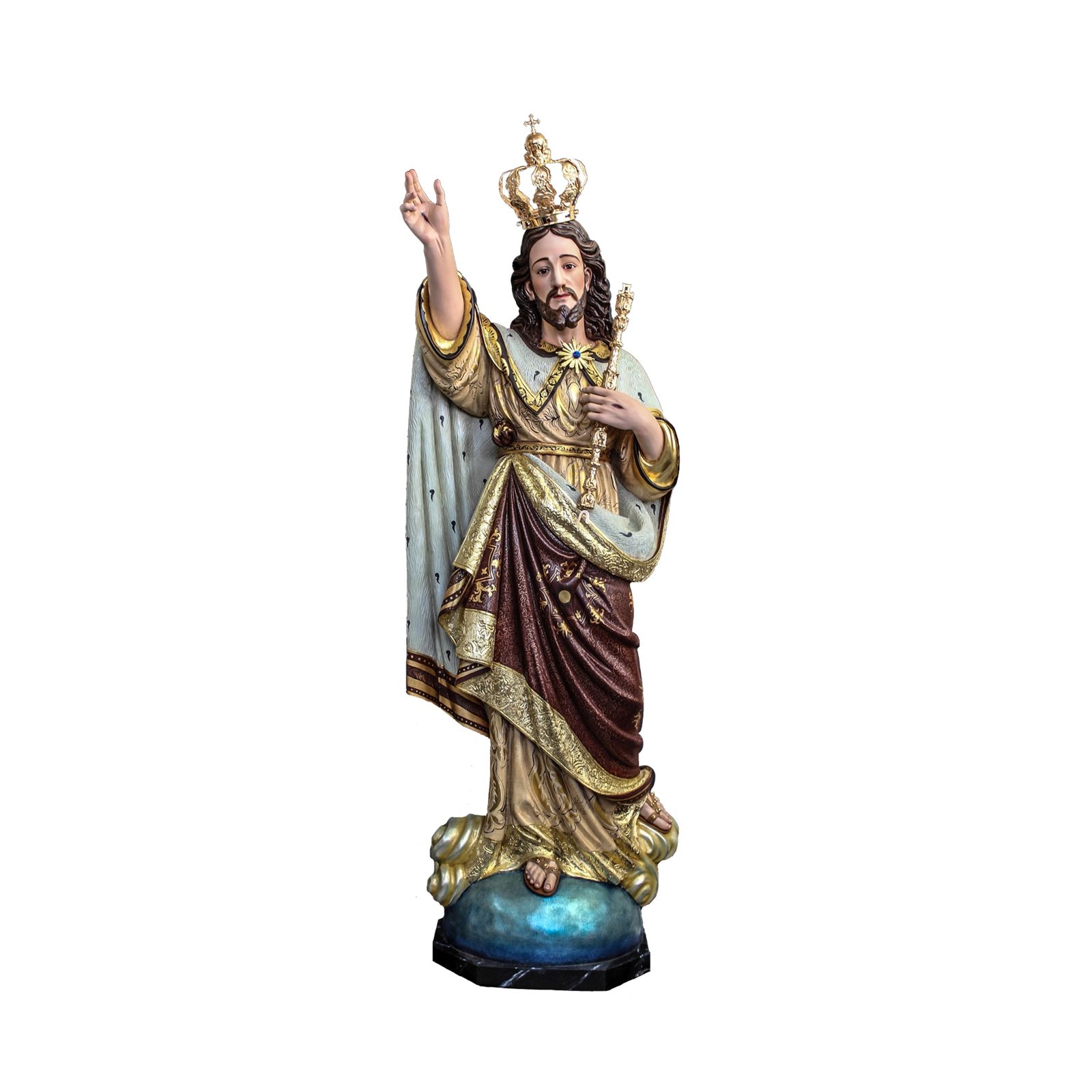 IC02STP599 彩绘木雕-救世主基督(Christ the Savior)-多尺寸 - 图片 1