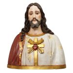 彩绘木雕-耶稣圣心胸像（Sacred Heart of Jesus “Bust”）-多尺寸