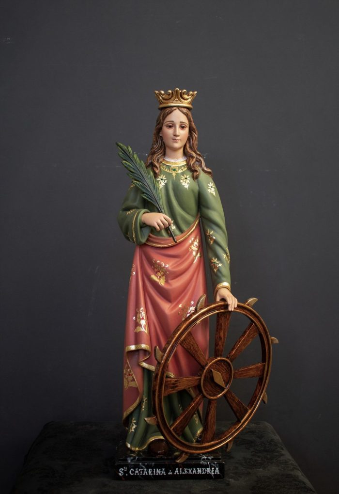 彩绘木雕-圣亚历山大的加大利纳（St. Catherine of
  Alexandria）-多尺寸 - 图片 2