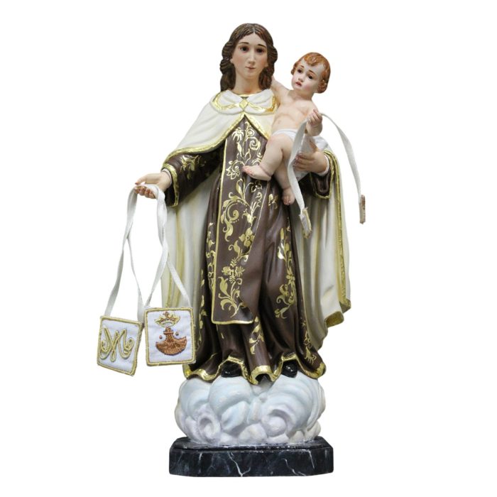 彩绘木雕-加尔默罗圣母（Our Lady of Mount Carmel）-多尺寸