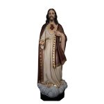 彩绘木雕-耶稣圣心（Sacred Heart of Jesus）-多尺寸