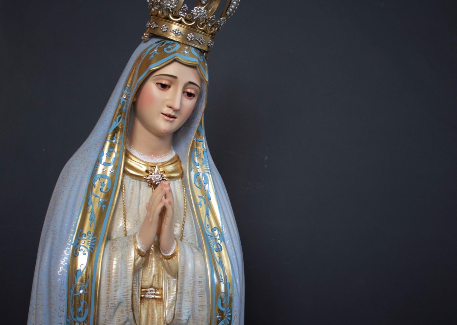 彩绘木雕-法蒂玛圣母（Our Lady of Fatima）-多尺寸