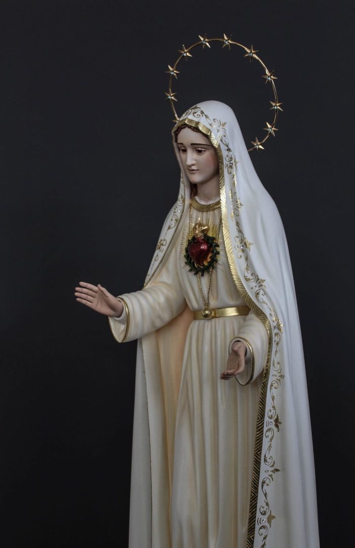 彩绘木雕-圣母圣心（Sacred Heart of Mary）-多尺寸 - 图片 2
