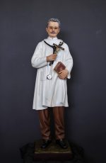 彩绘木雕-圣若瑟·莫斯卡蒂（Saint Joseph Moscati）-多尺寸 - 图片 4