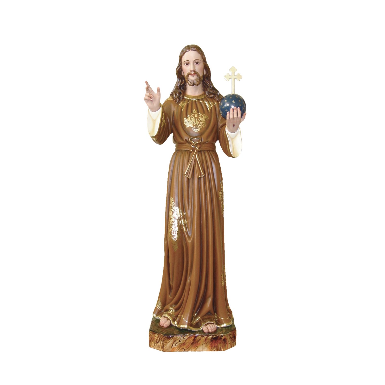 IC02STP602 彩绘木雕-世界救世主基督(Christ the Savior of the World)-多尺寸 - 图片 1