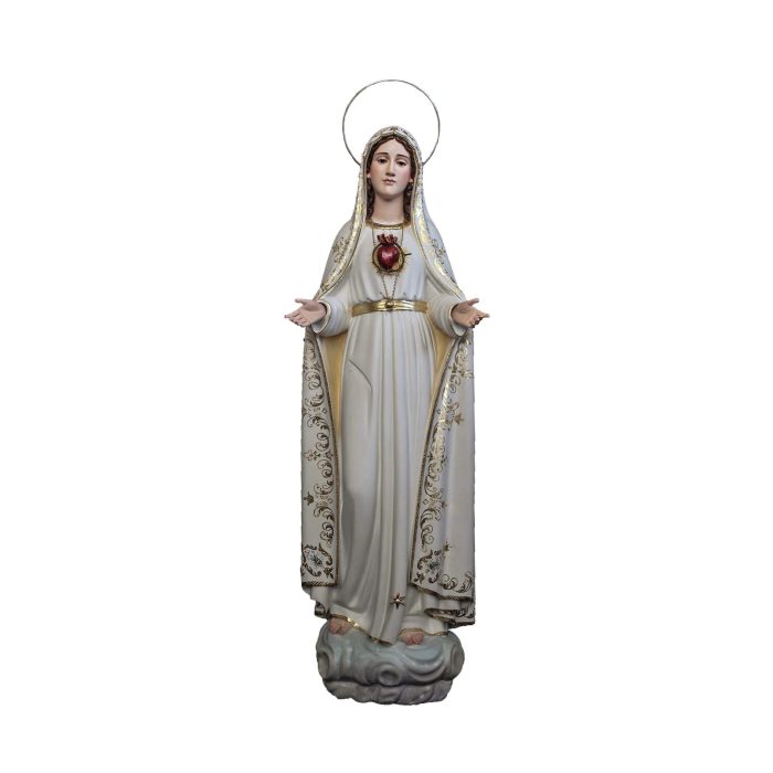 彩绘木雕-圣母圣心（Sacred Heart of Mary）-多尺寸
