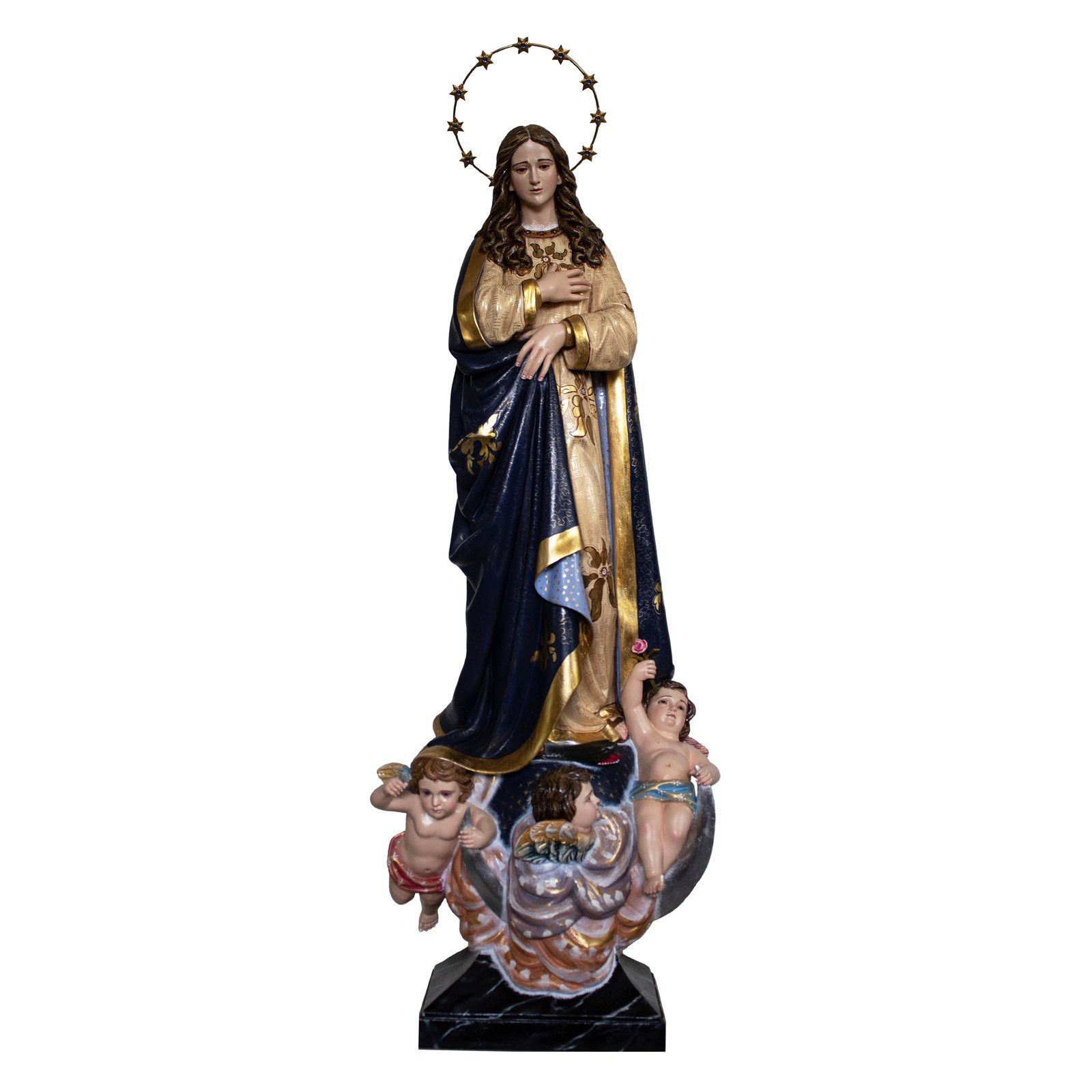 IC02STP106 彩绘木雕-圣母无染原罪(Our Lady of the Conception)-多尺寸 - 图片 1