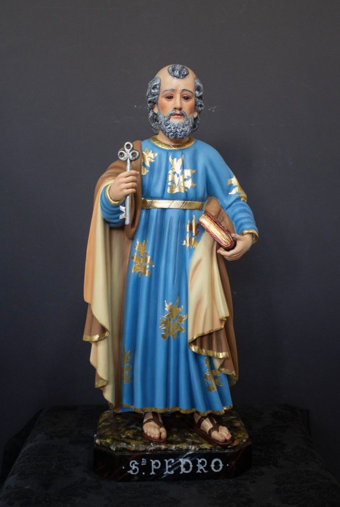 彩绘木雕-圣伯多禄（St. Peter）-多尺寸 - 图片 2