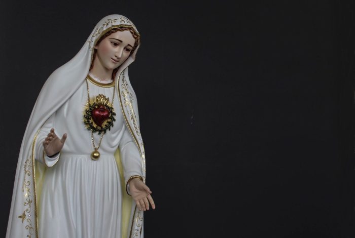 彩绘木雕-圣母圣心（Sacred Heart of Mary）-多尺寸 - 图片 2