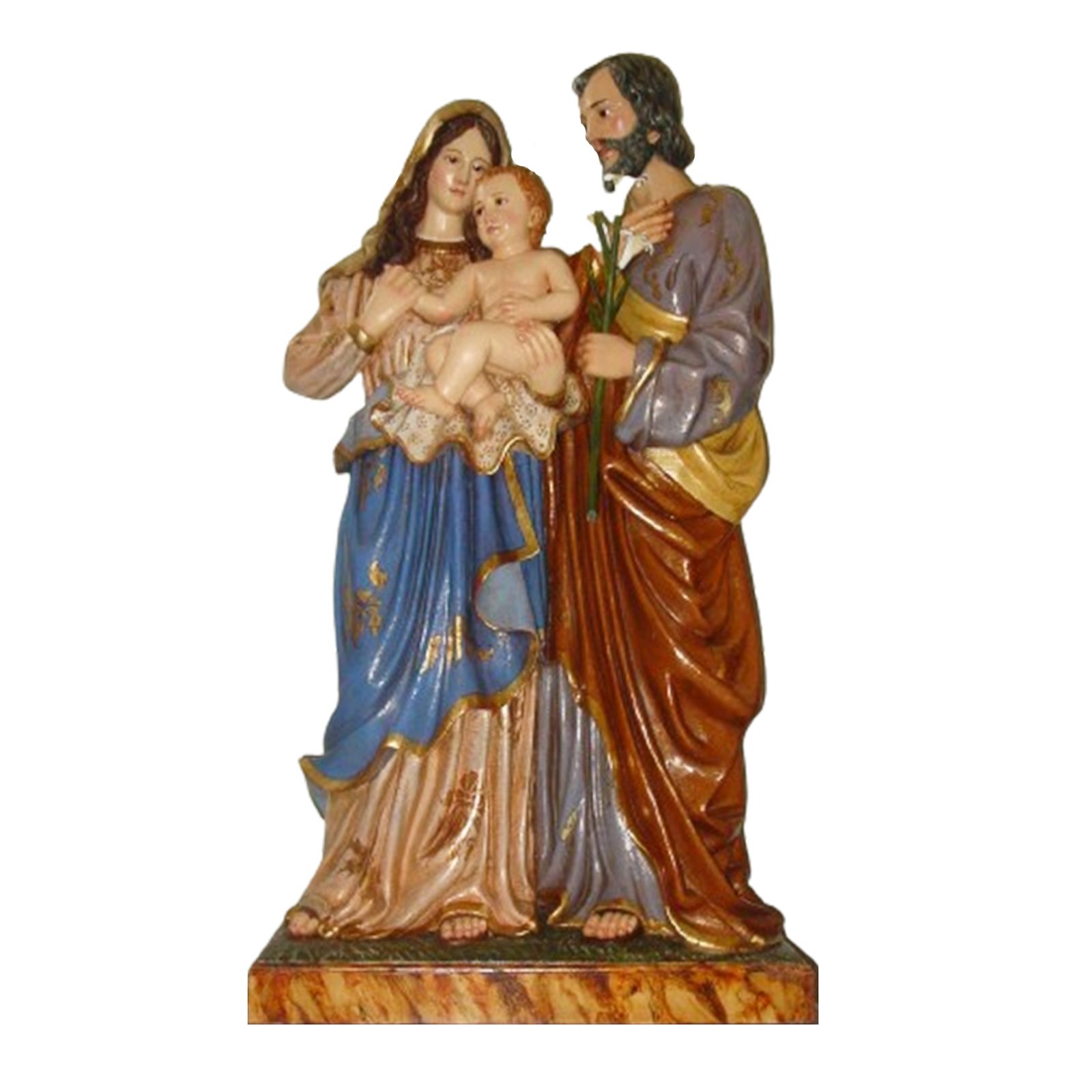 IC02STP529 彩绘木雕-圣家(Holy Family)-多尺寸 - 图片 1