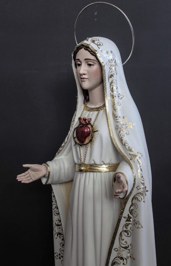 彩绘木雕-圣母圣心（Sacred Heart of Mary）-多尺寸 - 图片 2