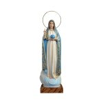 彩绘木雕-手托地球的法蒂玛圣母（Our Lady of Fatima with the world）-多尺寸