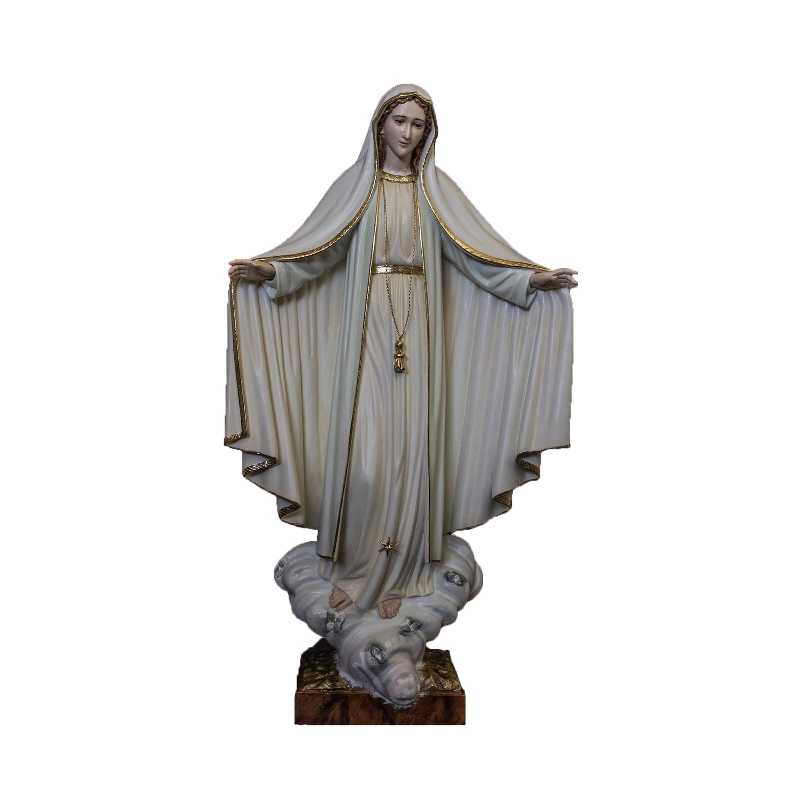 IC02STP025 彩绘木雕-法蒂玛朝圣圣母(Our Lady of Fatima Pilgrim)-多尺寸 - 图片 1