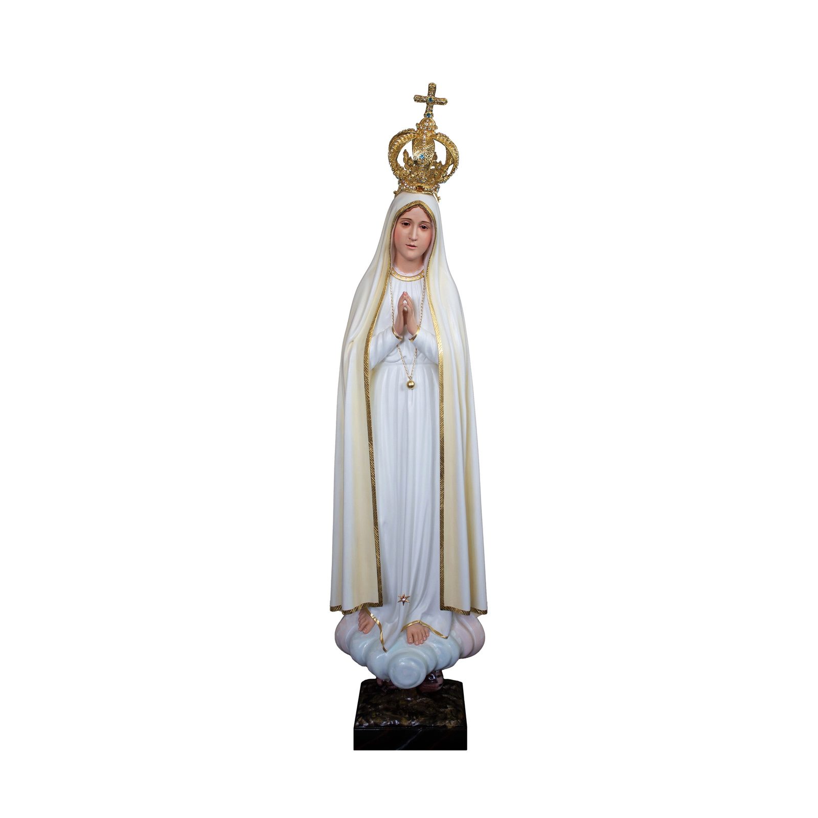 IC02STP027 彩绘木雕-法蒂玛朝圣圣母(Our Lady of Fatima Pilgrim)-多尺寸 - 图片 1