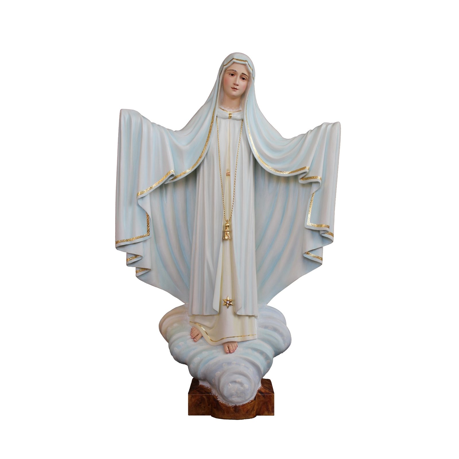 IC02STP028 彩绘木雕-法蒂玛朝圣圣母(Our Lady of Fatima Pilgrim)-多尺寸 - 图片 1