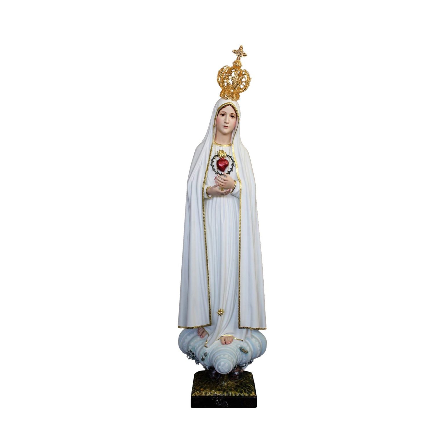 彩绘木雕-圣母圣心（Sacred Heart of Mary）-多尺寸