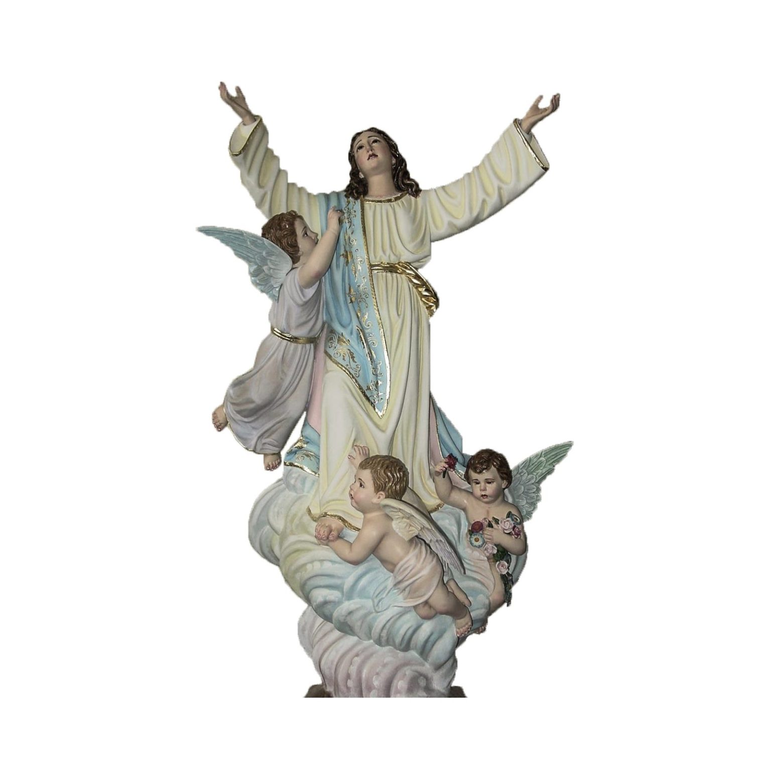 彩绘木雕-圣母升天（Our Lady of the Assumption）-多尺寸