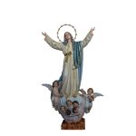 彩绘木雕-圣母升天（Our Lady of the Assumption）-多尺寸
