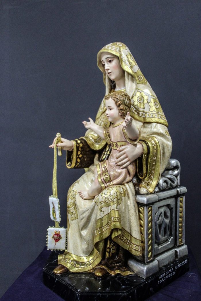 彩绘木雕-圣母·加尔默罗山（Our Lady of Mount Carmel）-多尺寸 - 图片 2