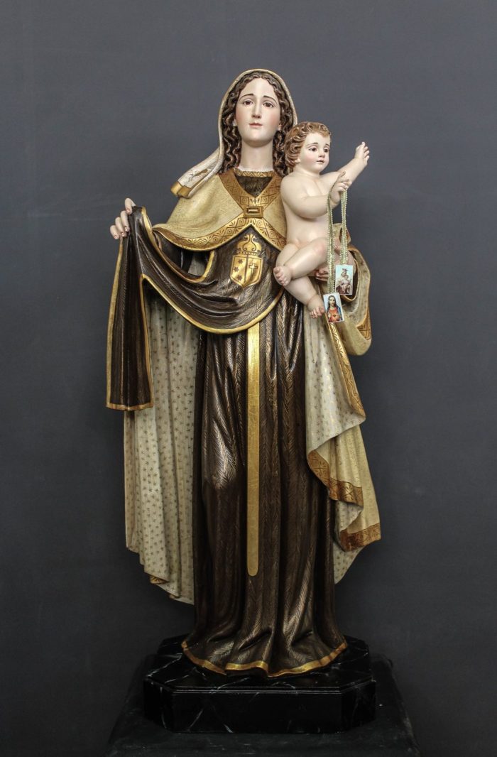 彩绘木雕-圣母·加尔默罗山（Our Lady of Mount Carmel）-多尺寸 - 图片 3