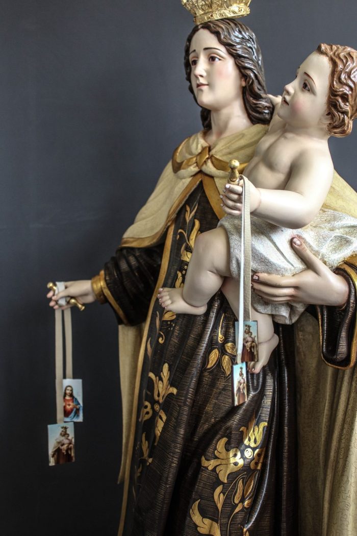 彩绘木雕-圣母·加尔默罗山（Our Lady of Mount Carmel）-多尺寸 - 图片 2
