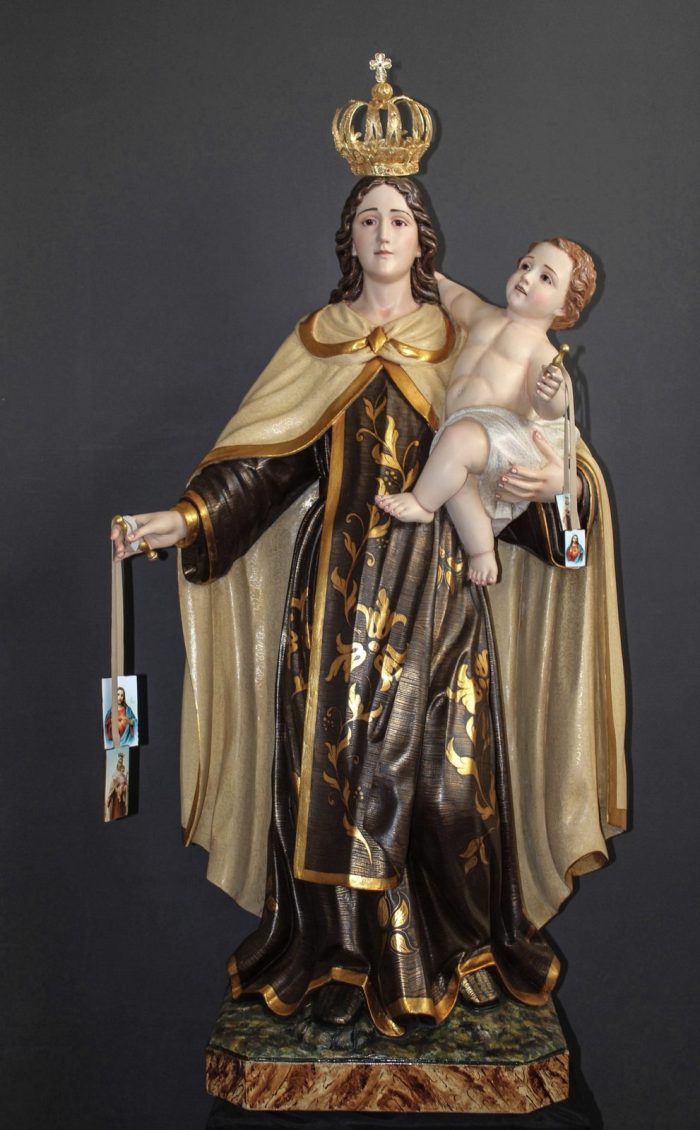 彩绘木雕-圣母·加尔默罗山（Our Lady of Mount Carmel）-多尺寸 - 图片 3