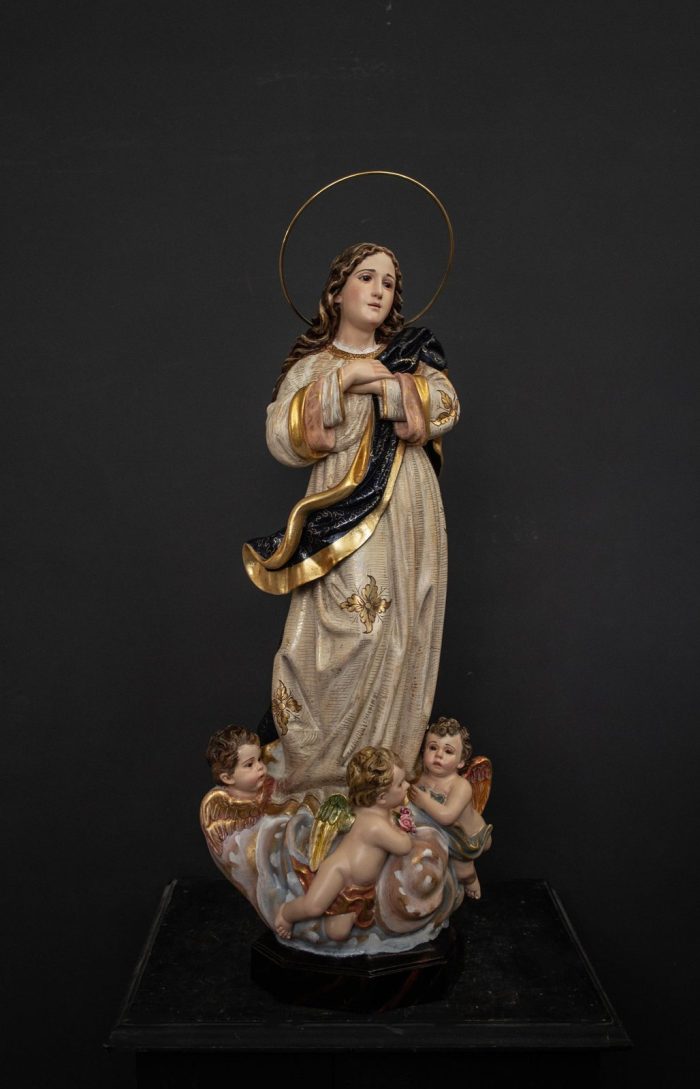 彩绘木雕-圣母无染原罪（Our Lady of the Conception）-多尺寸 - 图片 2
