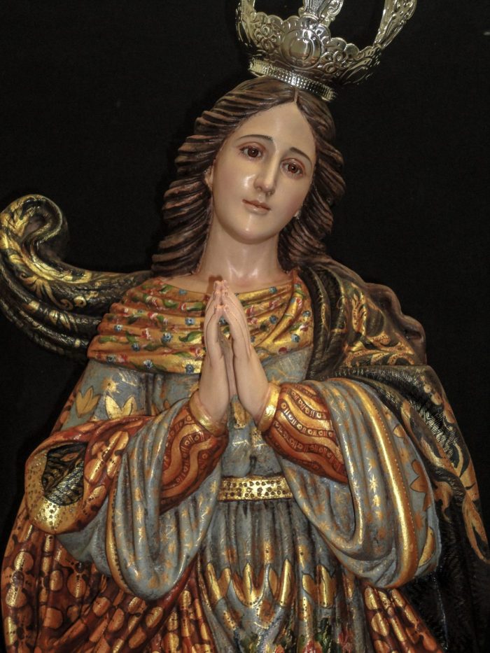 彩绘木雕-圣母无染原罪（Our Lady of the Conception）-多尺寸 - 图片 2