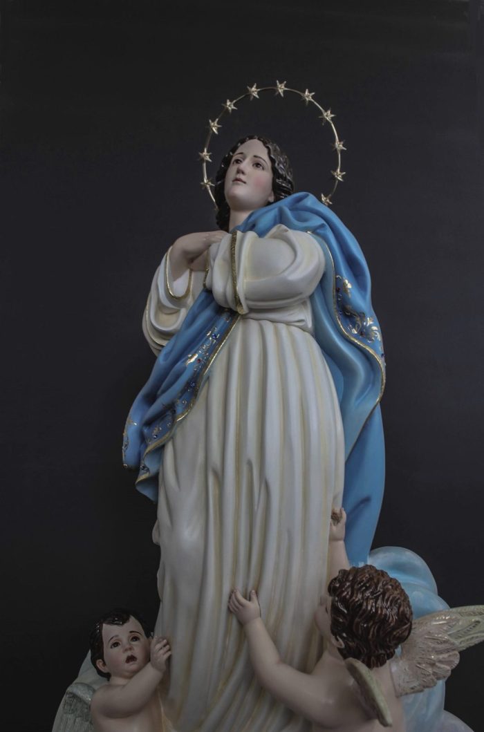 彩绘木雕-圣母无染原罪（Our Lady of the Conception）-多尺寸 - 图片 3