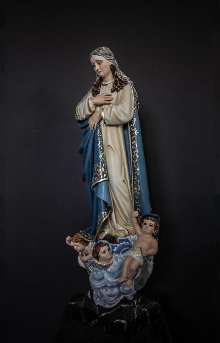 彩绘木雕-圣母无染原罪（Our Lady of the Conception）-多尺寸 - 图片 4