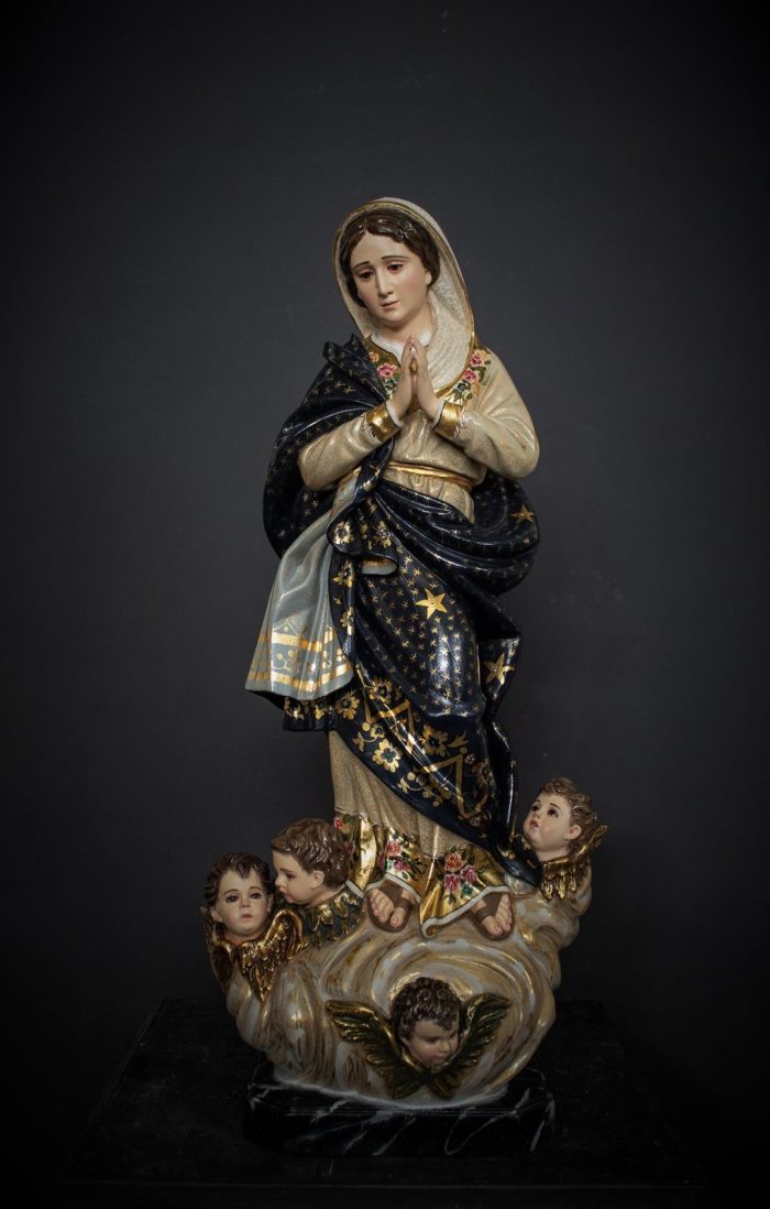 彩绘木雕-圣母无染原罪（Our Lady of the Conception）-多尺寸 - 图片 2