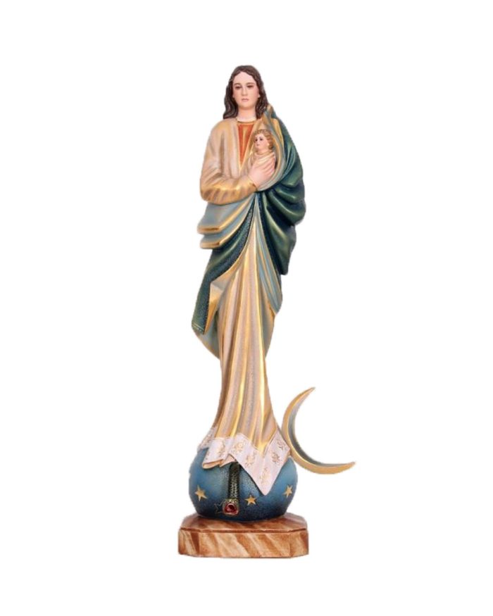彩绘木雕-造型无染原罪圣母（Our Lady of the Conception “Stylized”）-多尺寸 - 图片 2