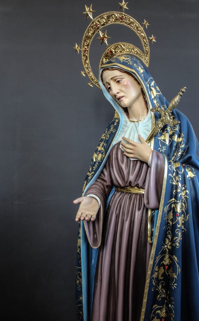 彩绘木雕-痛苦圣母（Our Lady of Sorrows）-多尺寸 - 图片 2